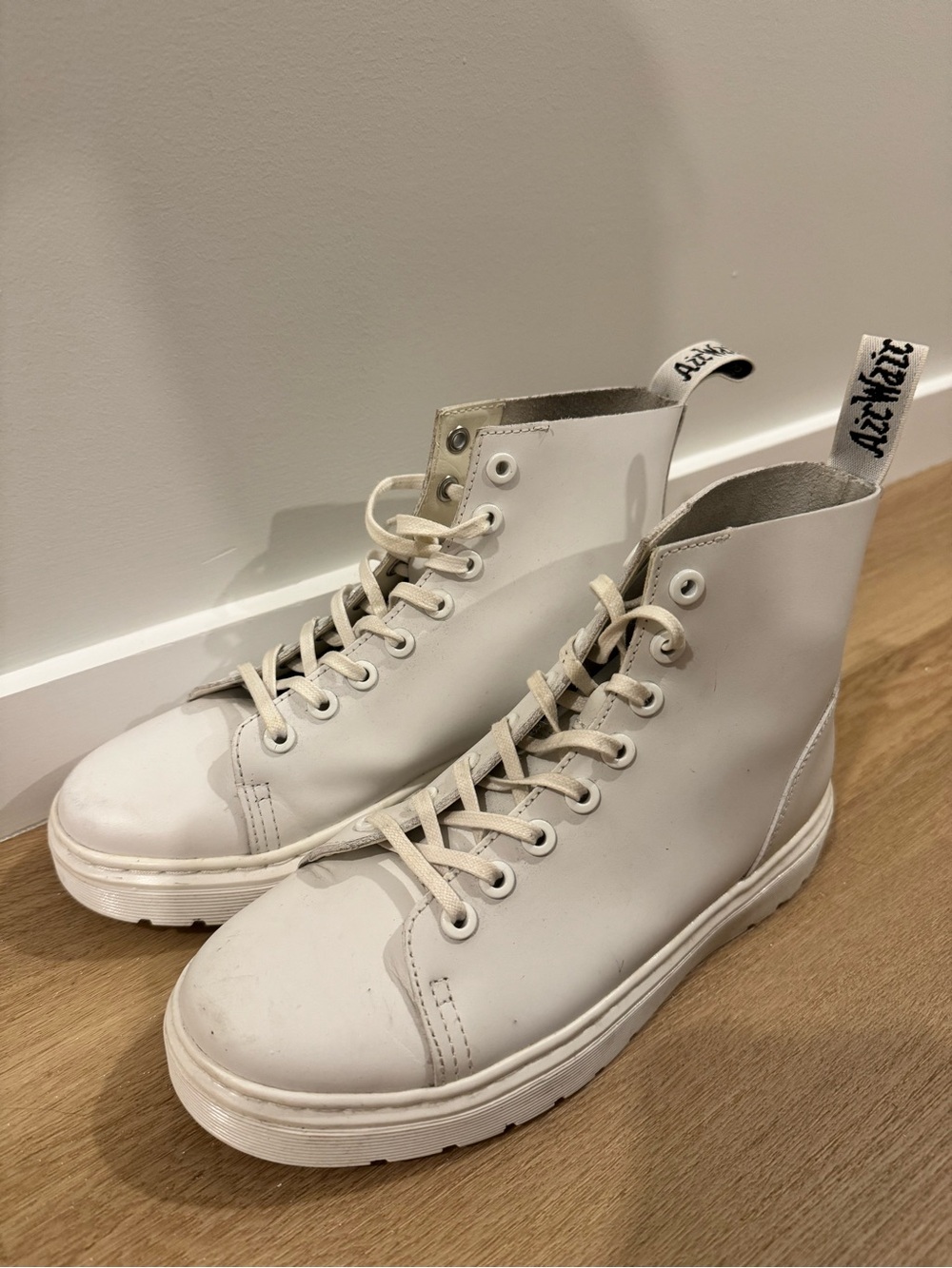 Dr. Martens Men's White High-Top Lace-Up Boots